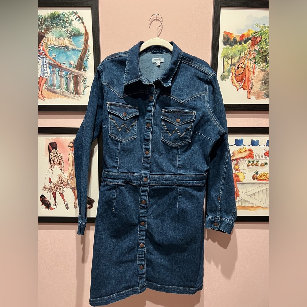 Wrangler Dark Blue Denim Shirt Dress